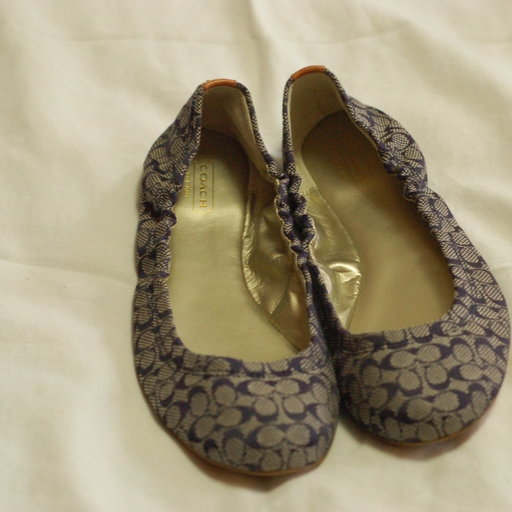 Coach  ALY Canvas Navy Blue Ballet Flats Size 10 B